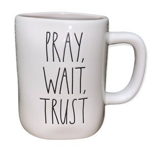 Rae Dunn PRAY WAIT TRUST Mug - New